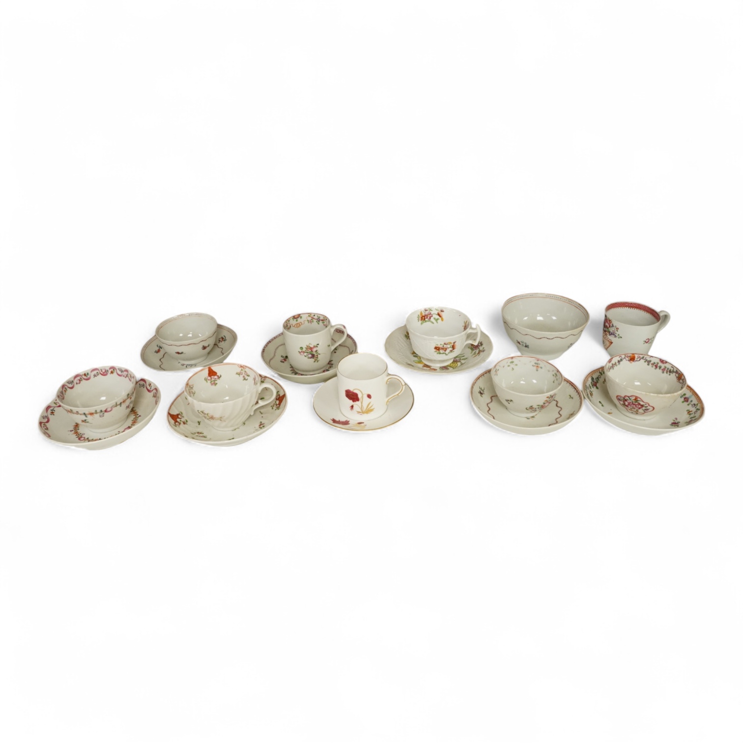A collection of 18th century and later English teaware (18)